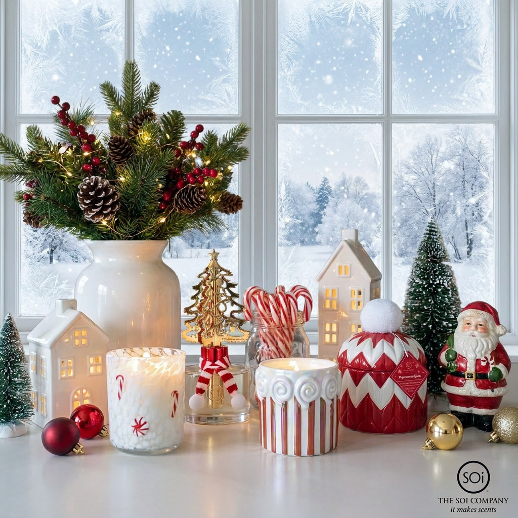 Peppermint & Candycane  12oz  Icon Candle