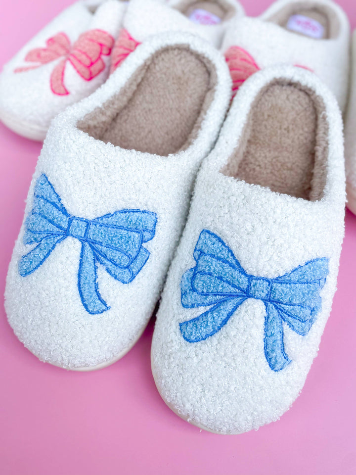 Blue Bow Slipper