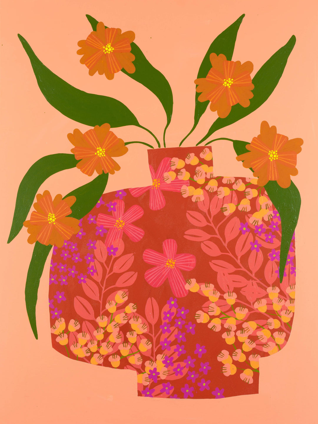 12"x16" Peach Blooms Print