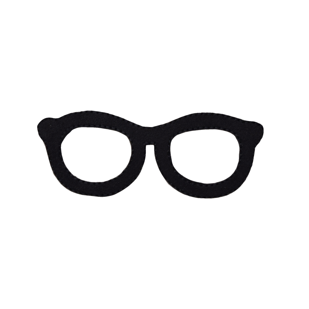 Black Felt Eyeglasses - Spectacles - Iron on Patch
