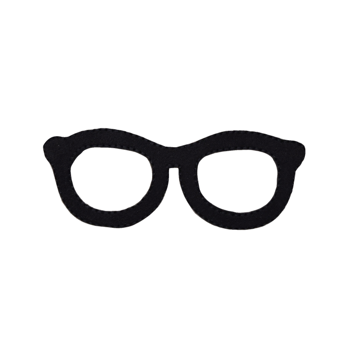 Black Felt Eyeglasses - Spectacles - Iron on Patch