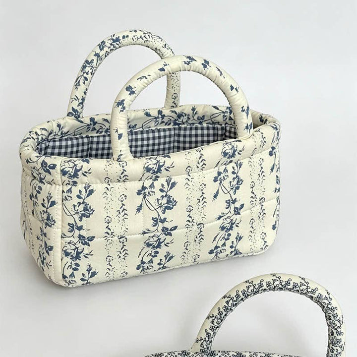 Quilted Floral Storage Organizer Bag: Small Floral / One Size