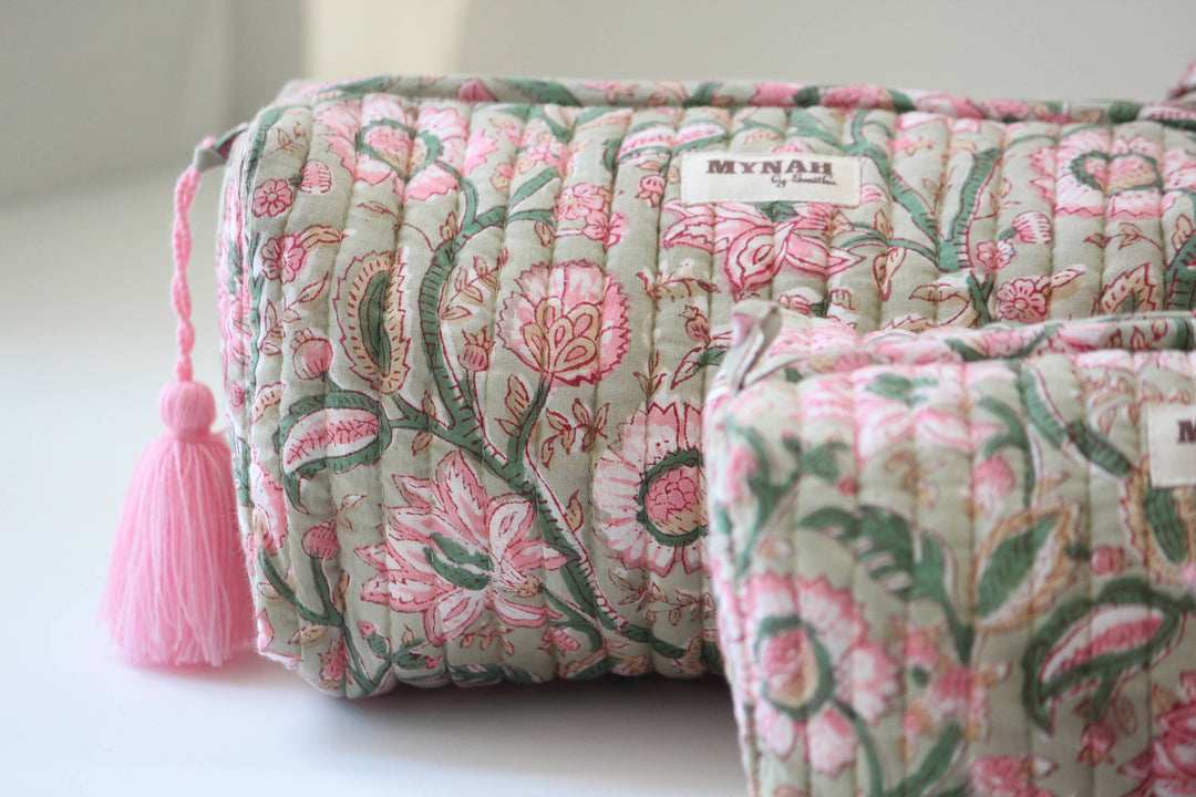 Pistachio Lotus Cosmetic Bag