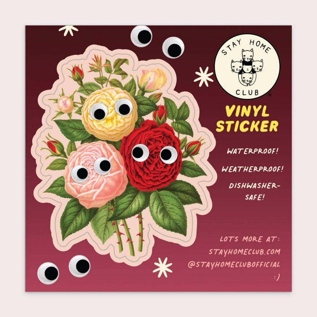 Googly Roses Vinyl Sticker