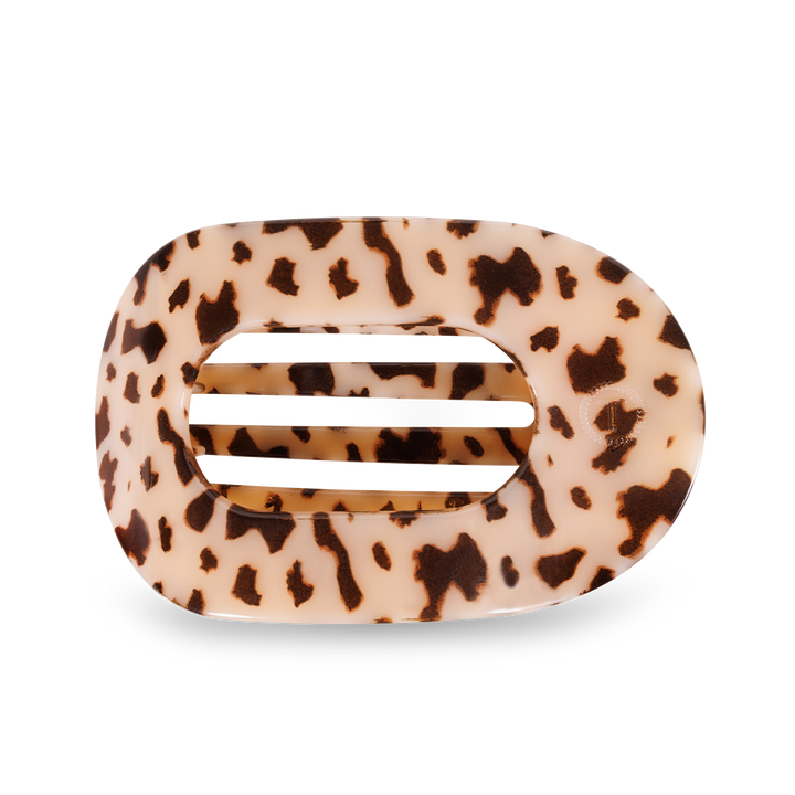 Large Round Flat Hair Clip-Blonde Tortoise