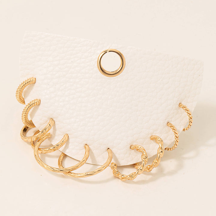 Metallic Hoop Earrings Set