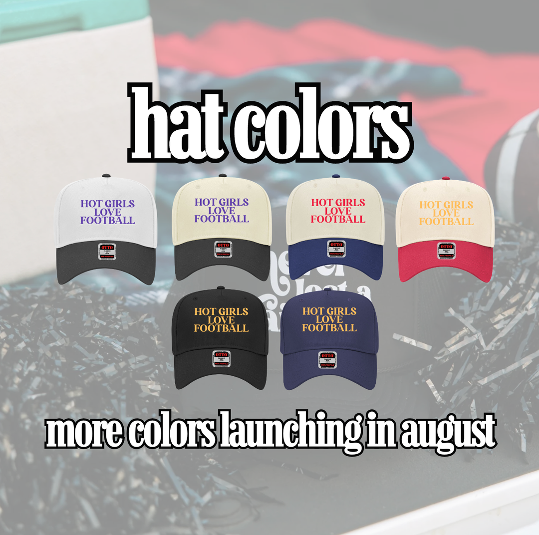 Hot Girls Love Football- Embroidered Hat - Game Day Hat: Red/White- Red Thread