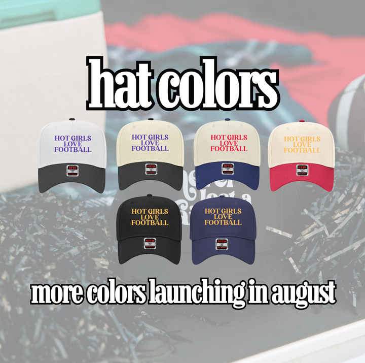Hot Girls Love Football- Embroidered Hat - Game Day Hat: Red/White- Red Thread