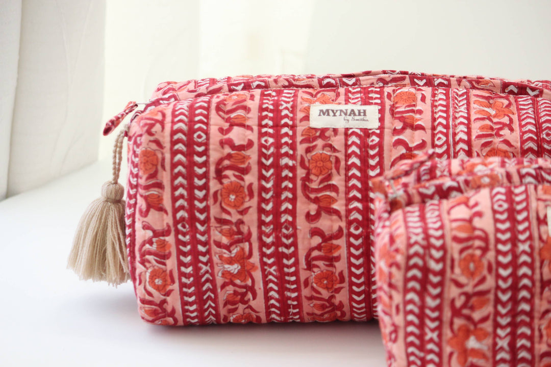 Terracotta Stripes Cosmetic Bag