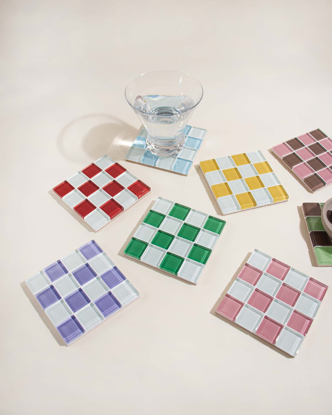 GLASS TILE COASTER - Pink Himalayan Milk Chocolate