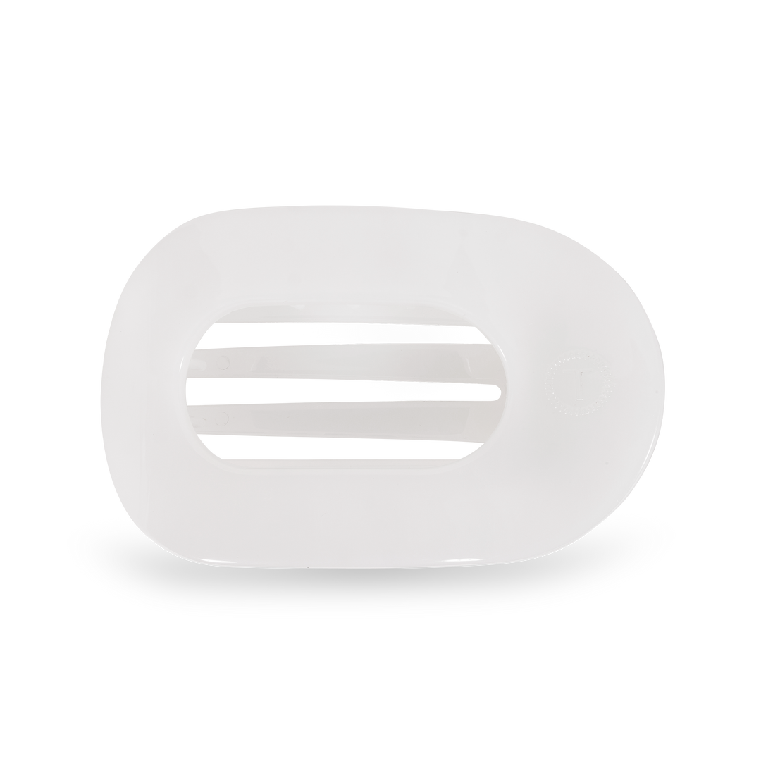 Medium Round Flat Hair Clip-Coconut White