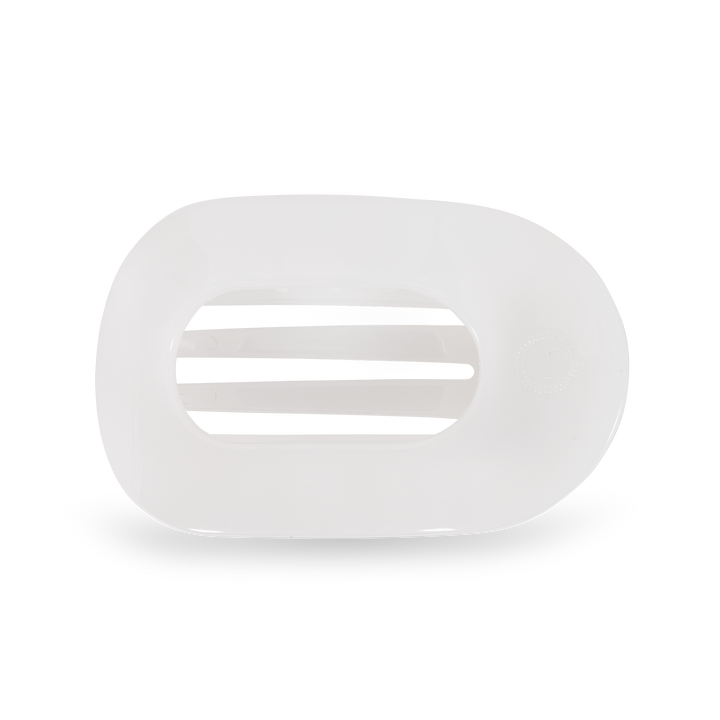 Medium Round Flat Hair Clip-Coconut White