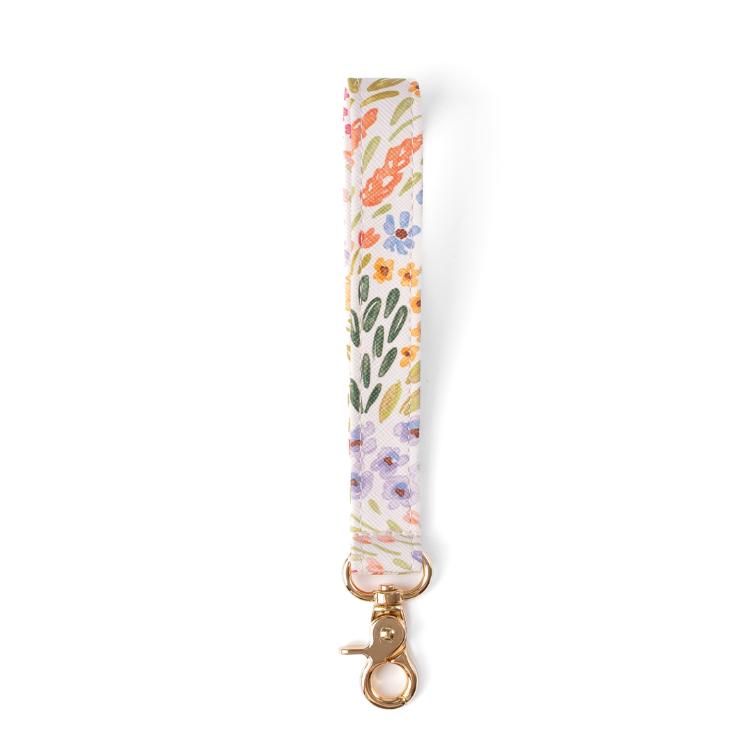 Floral Wristlet Keychain: Forget Me Not Sage