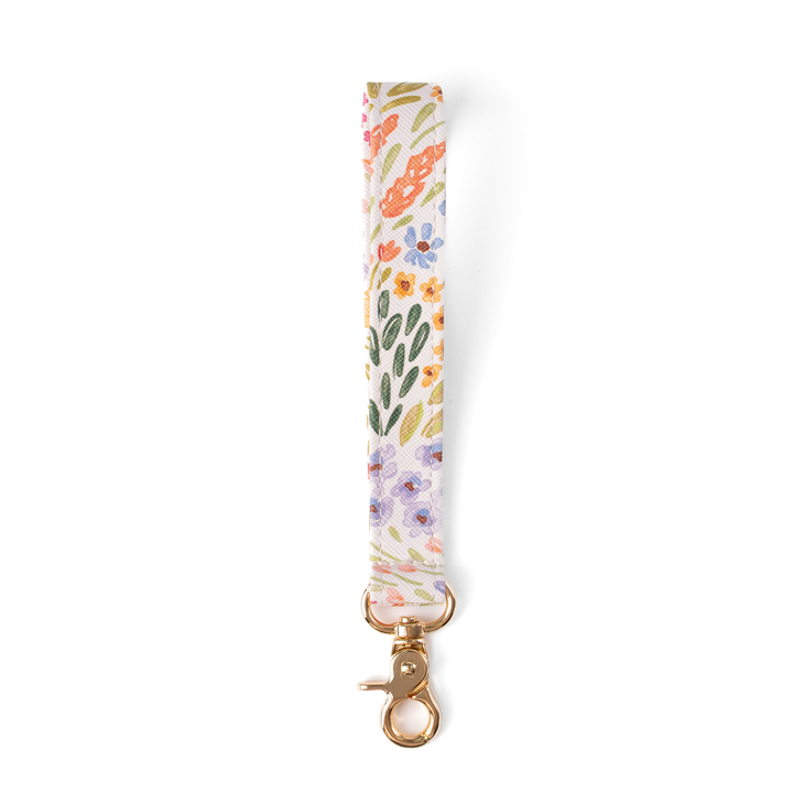 Floral Wristlet Keychain: Forget Me Not Sage