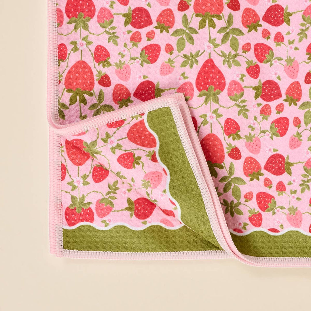 Waffle Tea Towel-Strawberry Fields