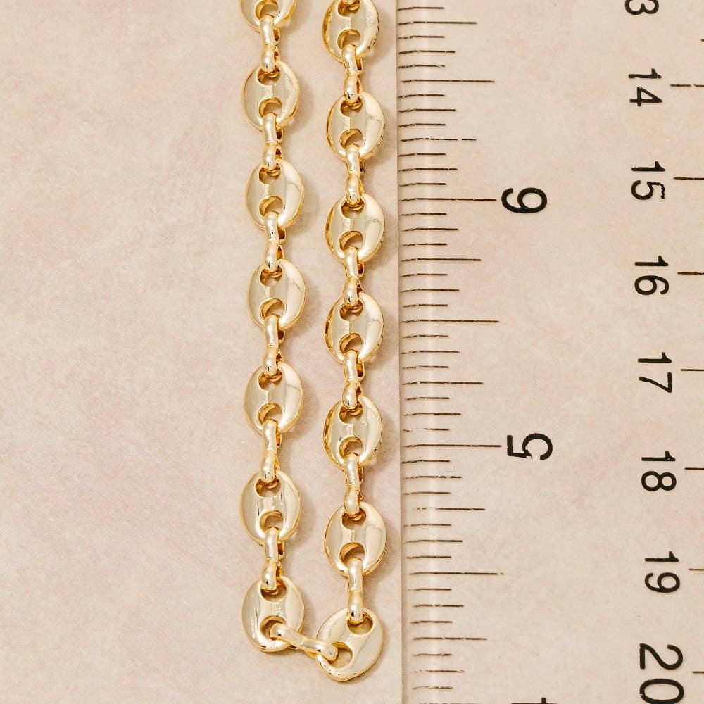 Gold Dipped Anchor Chain Necklace: GOLD