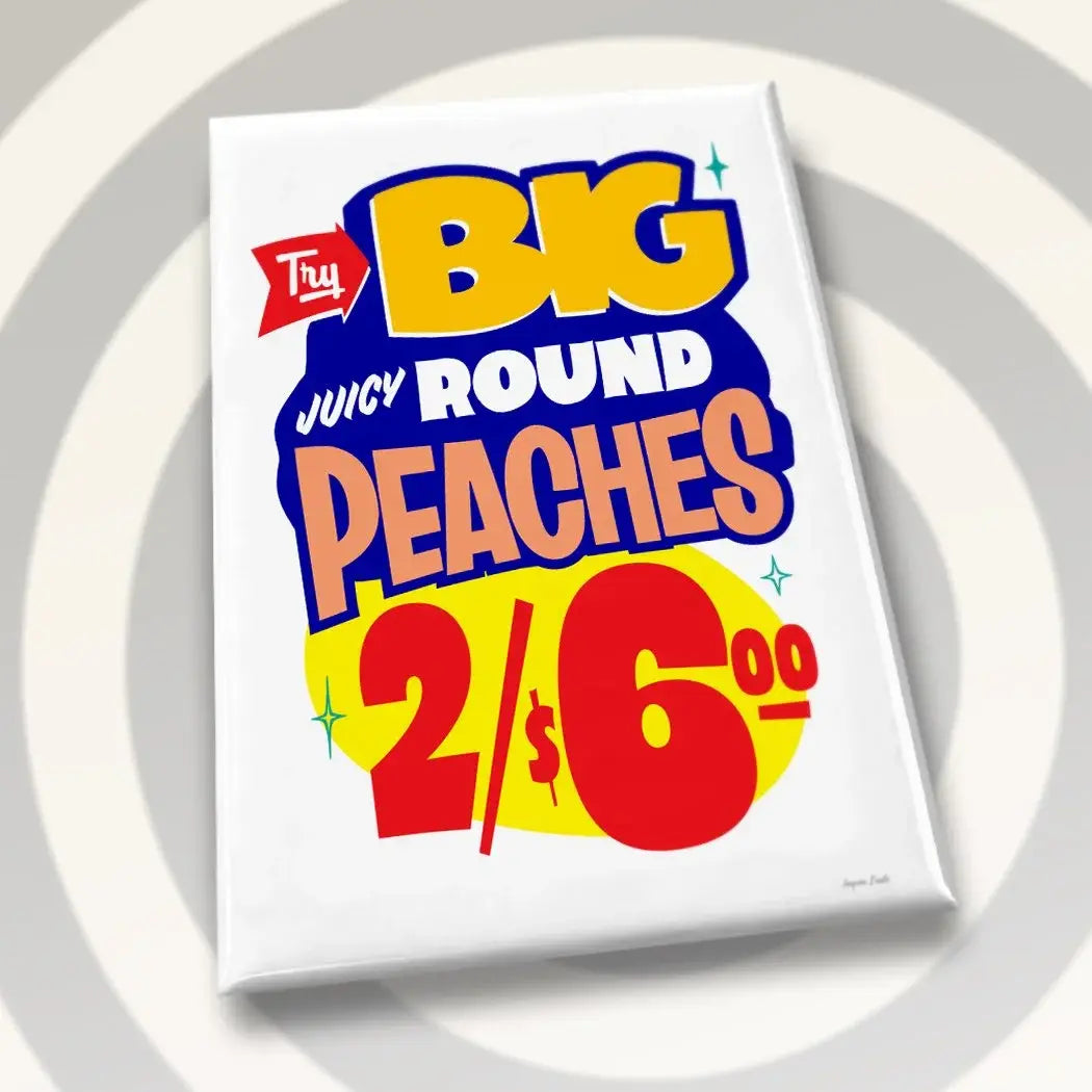 Grocery Sign - Big Round Peaches