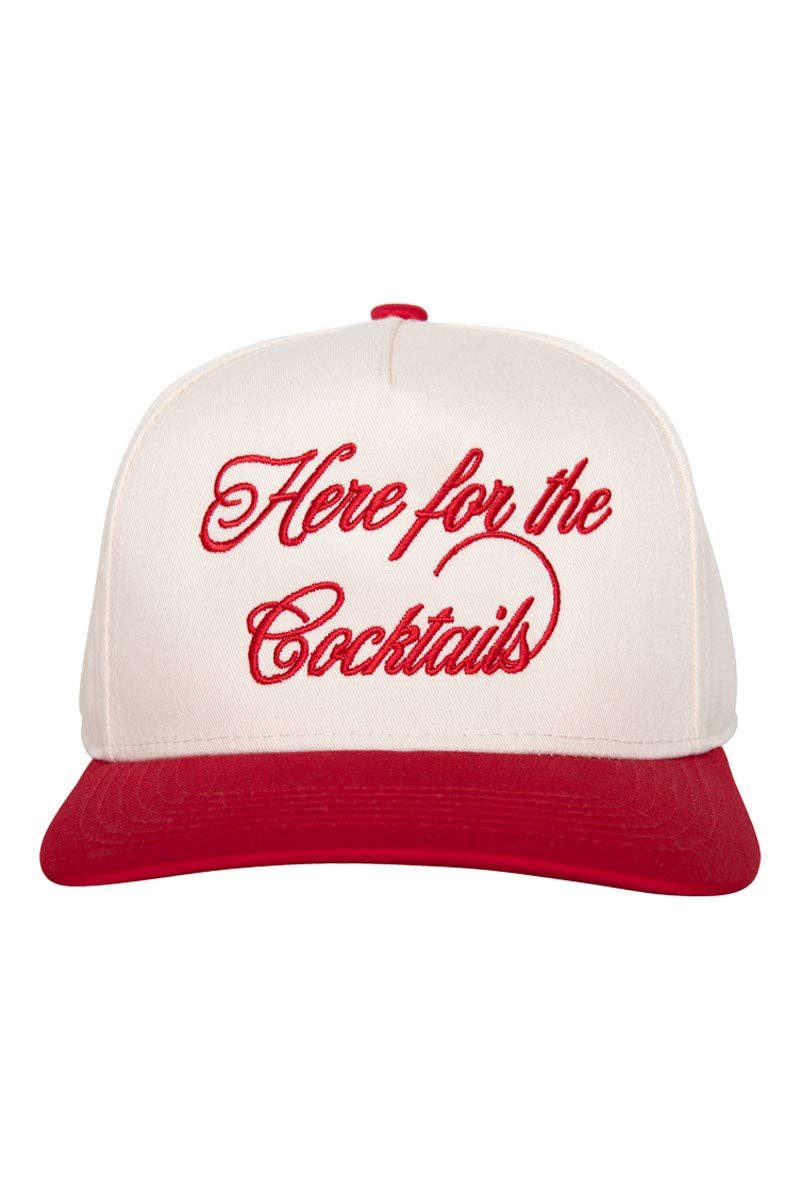 Here For the Cocktails Two-Toned Vintage Hat: Red and Tan