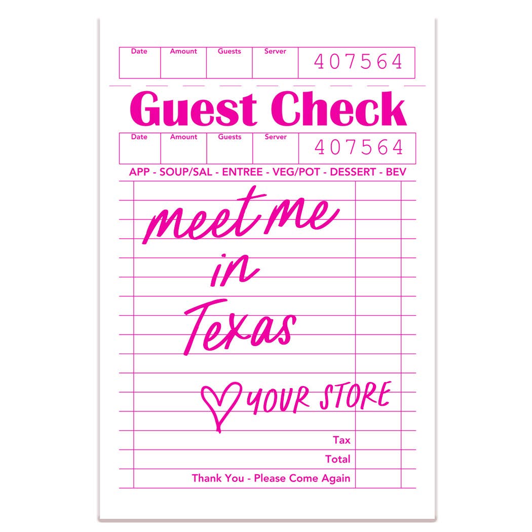 Meet Me in Tucson Guest Check Sticker- White