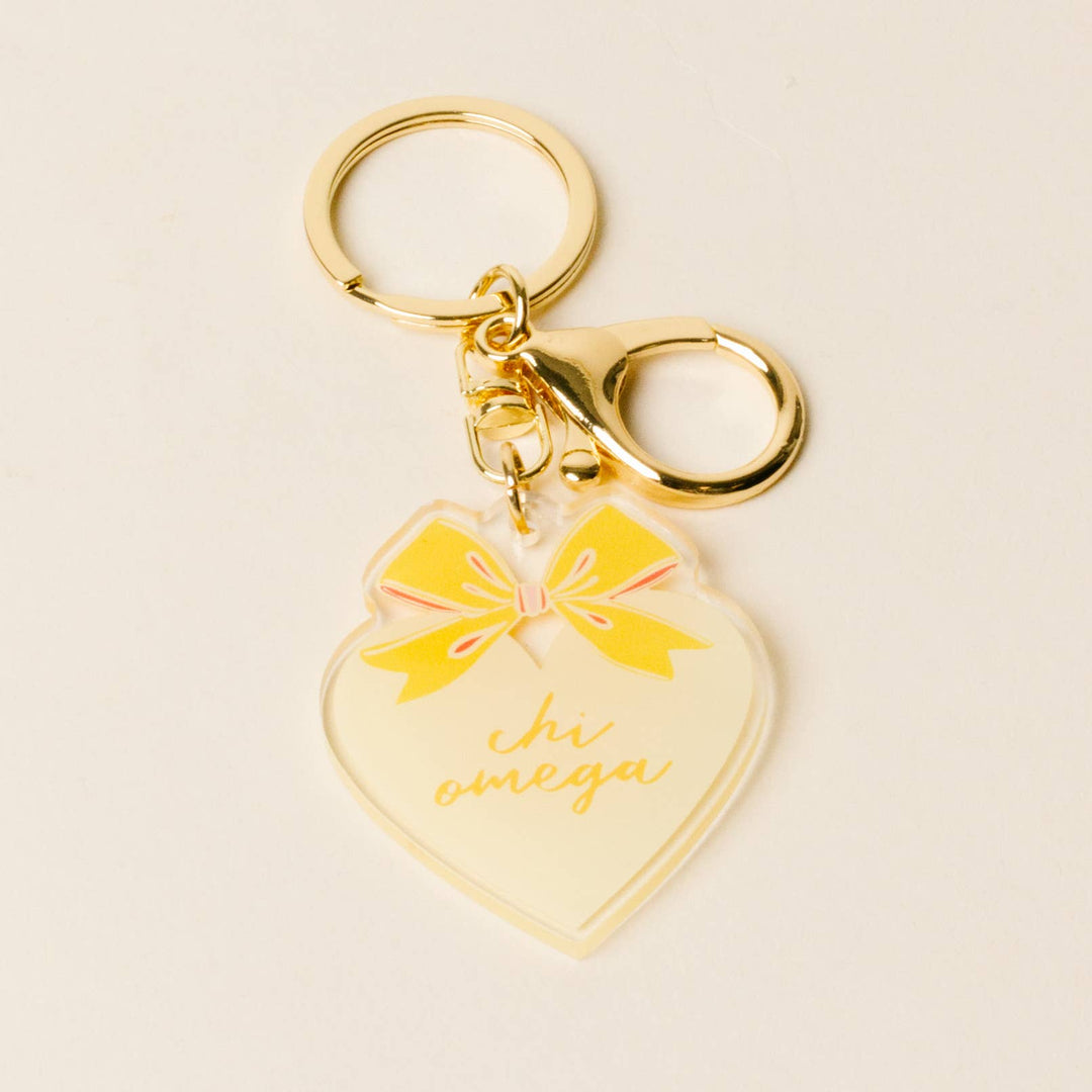 Sorority Sweetheart Bow Acrylic Keychain - 19 Chapters: Delta Delta Delta