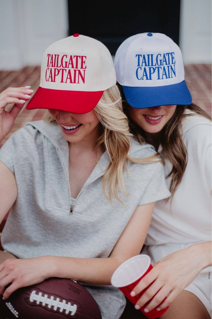 TAILGATE CAPTAIN Two-Toned Hat: Red and Tan