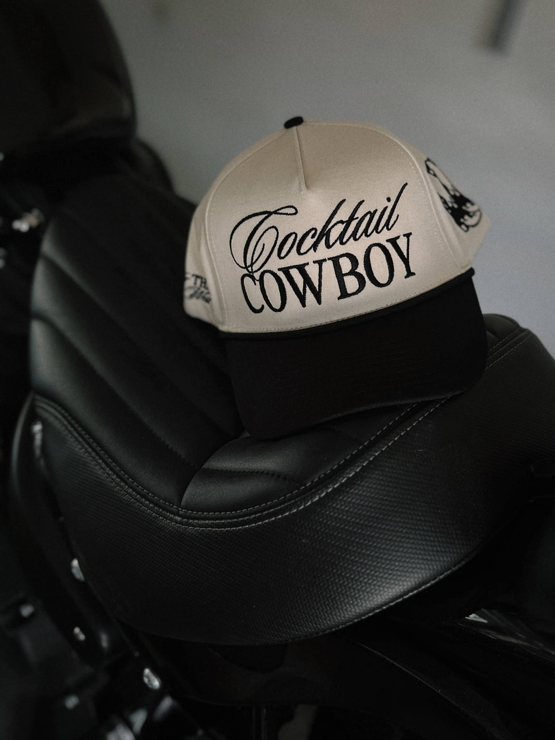 Cocktail Cowboy Embroidery Trendy Rodeo Western Trucker Hat
