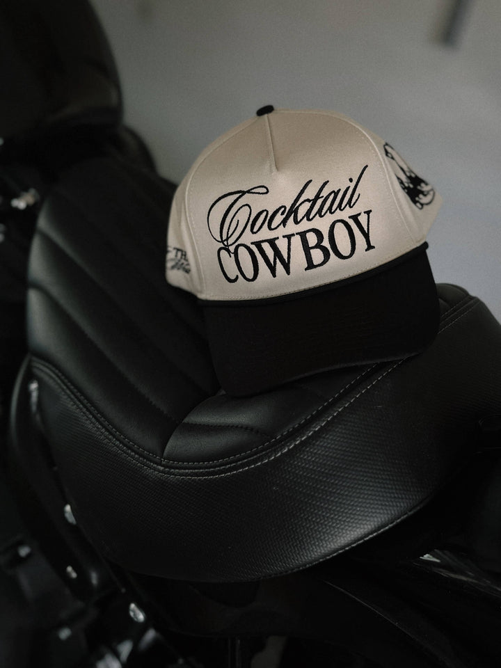 Cocktail Cowboy Embroidery Trendy Rodeo Western Trucker Hat