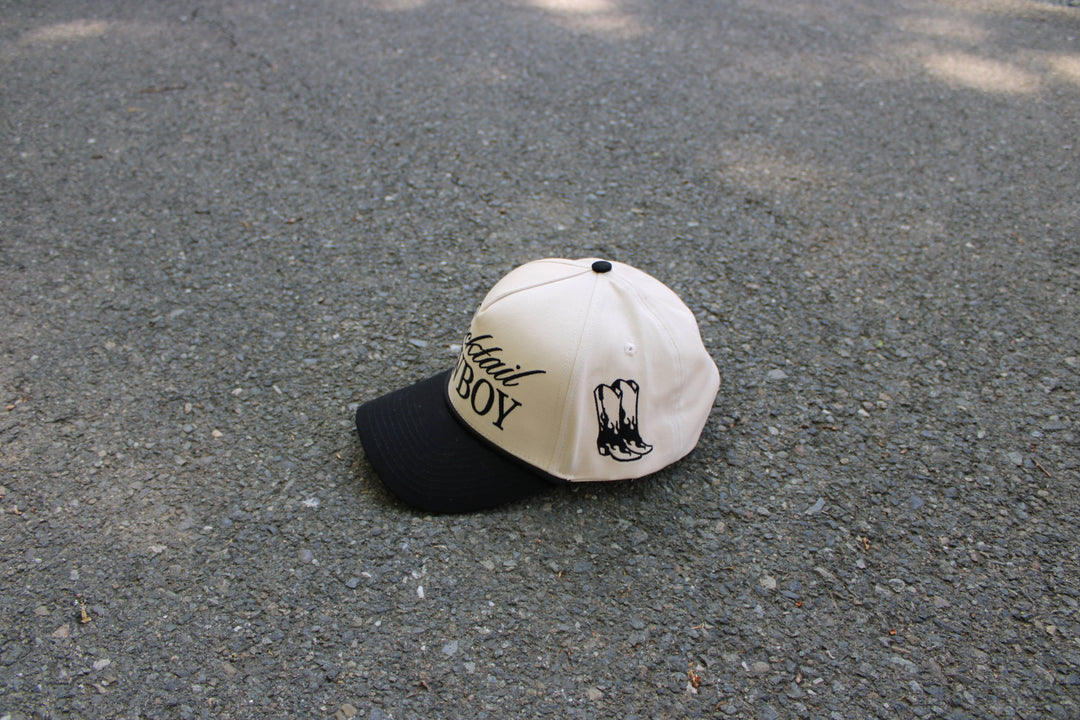 Cocktail Cowboy Embroidery Trendy Rodeo Western Trucker Hat