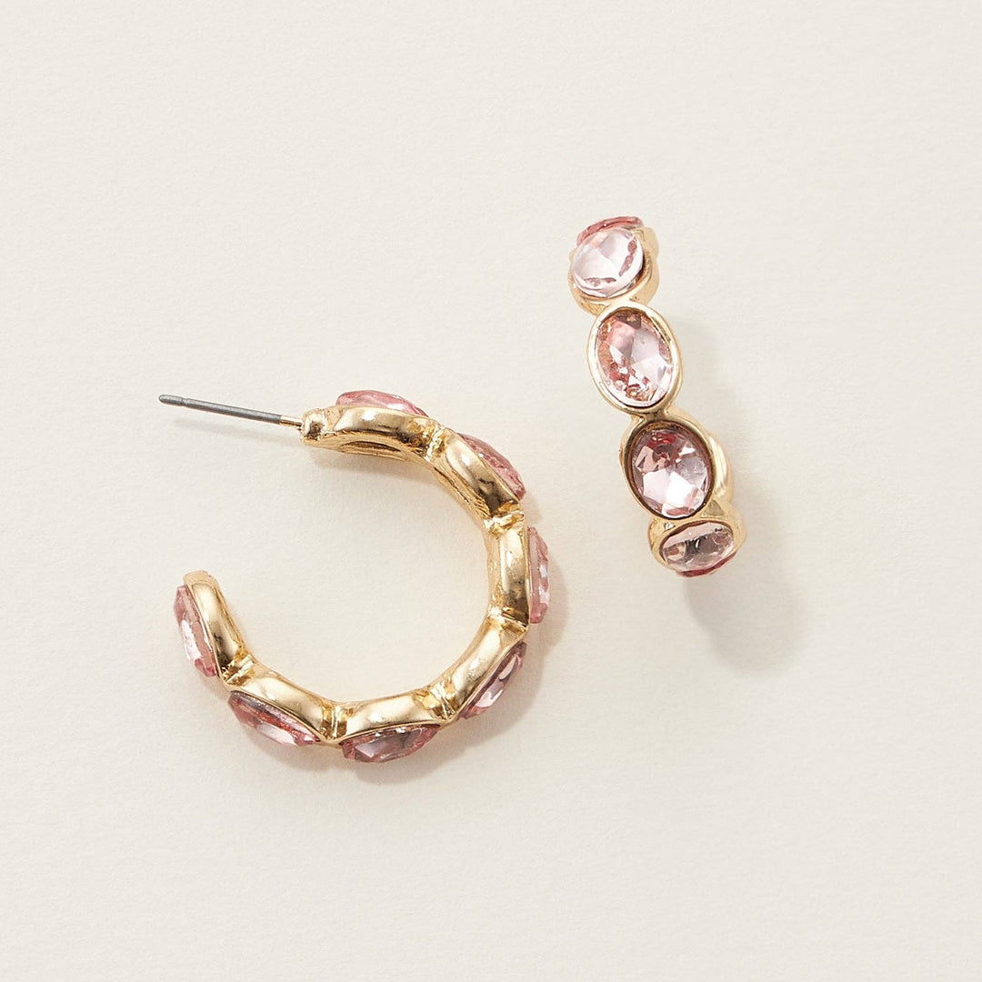 Color Rhinestone Hoop Earrings: GD-CRY