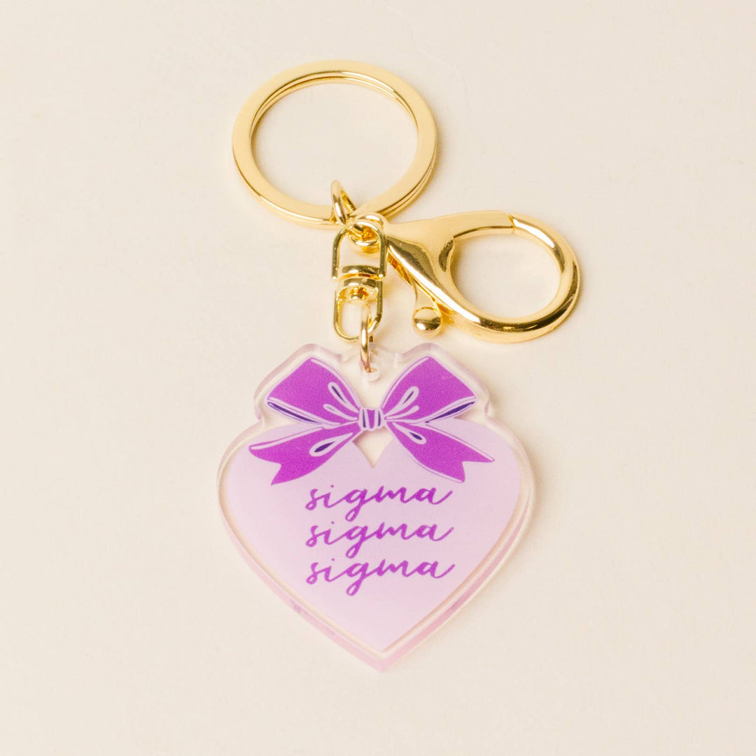 Sorority Sweetheart Bow Acrylic Keychain - 19 Chapters: Delta Delta Delta