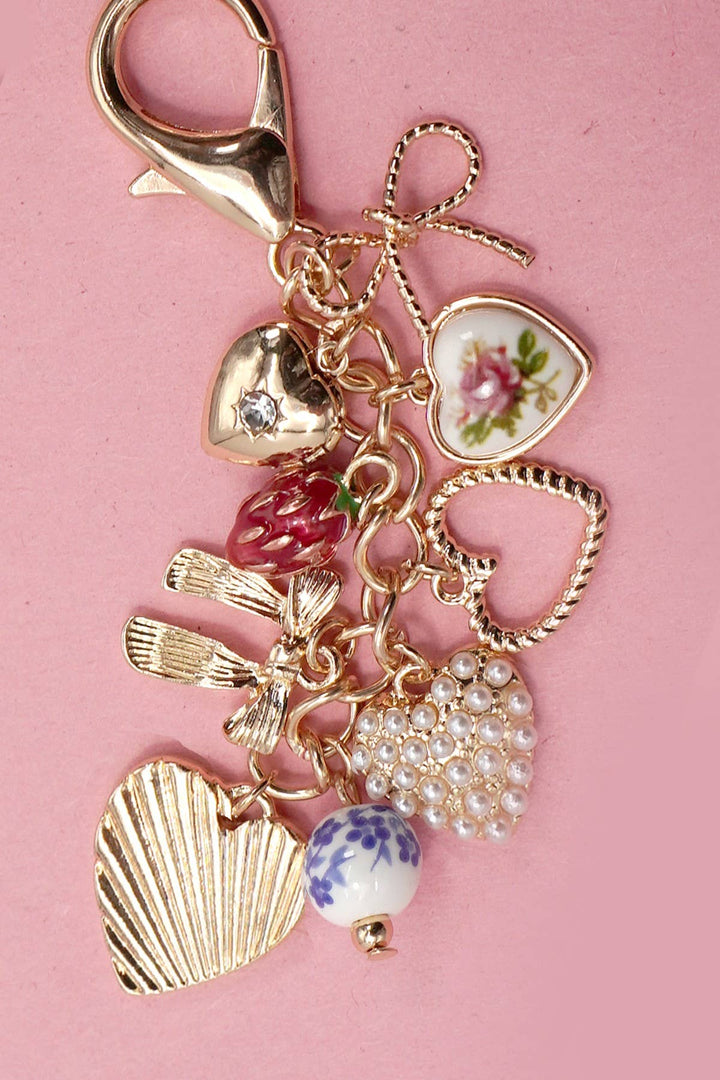 Porcelain Pearl Strawberry Bag Charm