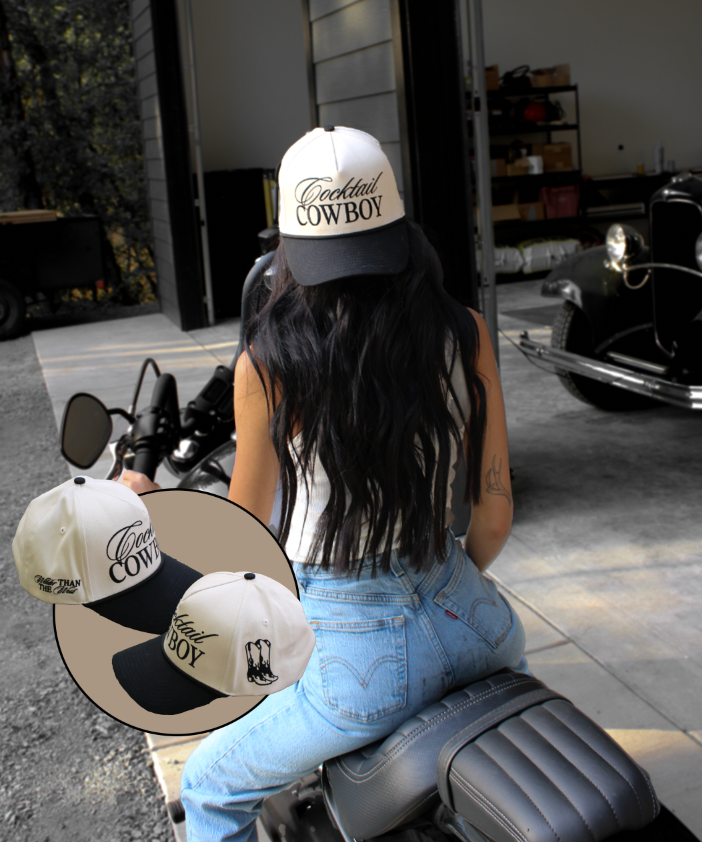 Cocktail Cowboy Embroidery Trendy Rodeo Western Trucker Hat