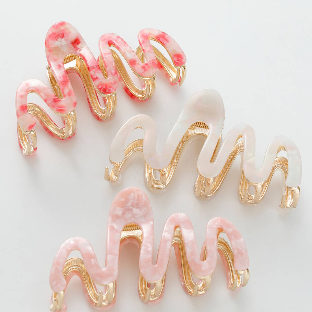 Willow Rosé | Large Squiggle Metal Claw Clip: Assorted