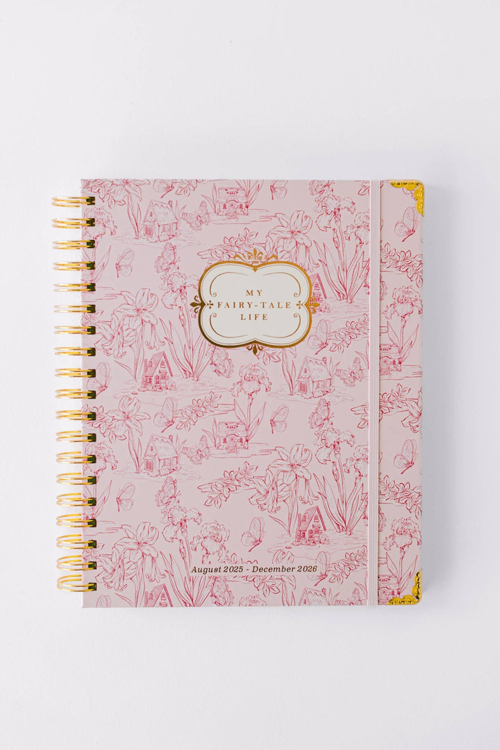 2026 Fairy House Toile 17-Month Large Spiral Planner