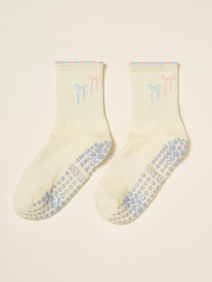 Ribbon Duo Petal Grip Sock