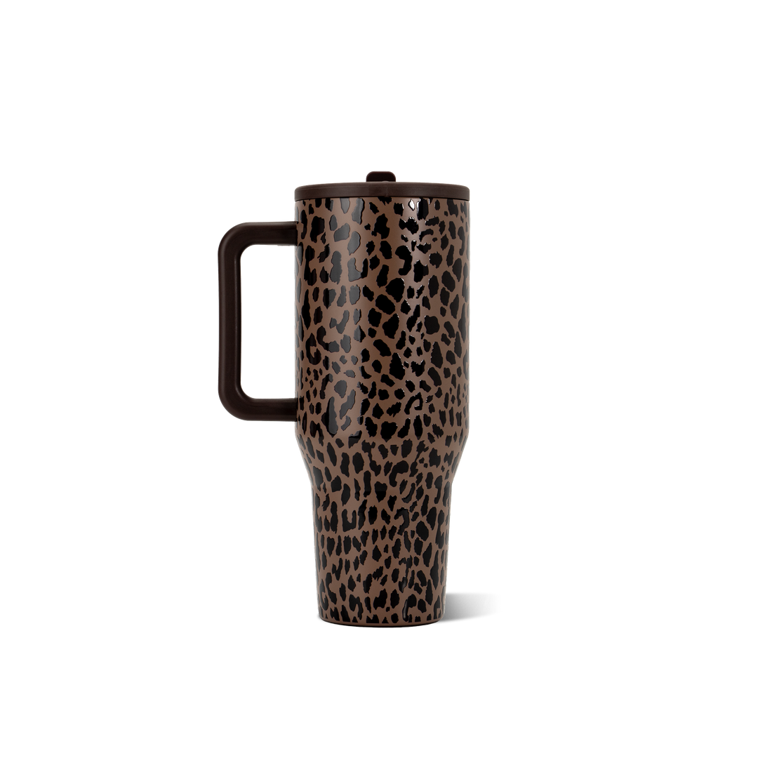 Brown Leopard HydroJug 32 oz Traveler Tumbler