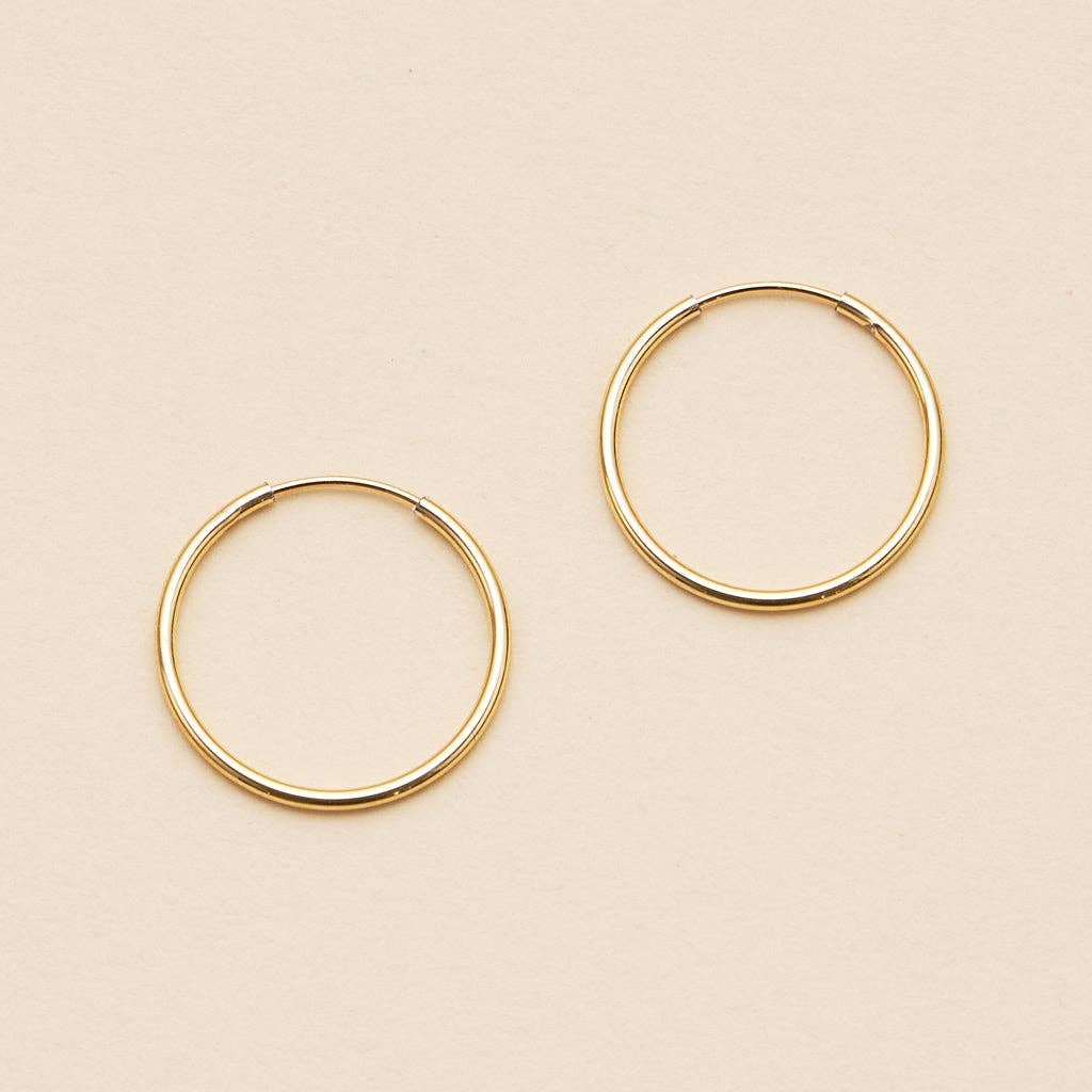 18K Gold Dip Simple Hoop Earrings: Gold / One / 4DE38065