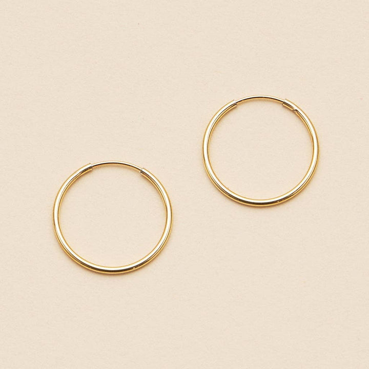 18K Gold Dip Simple Hoop Earrings: White Gold / One / 4DE38065