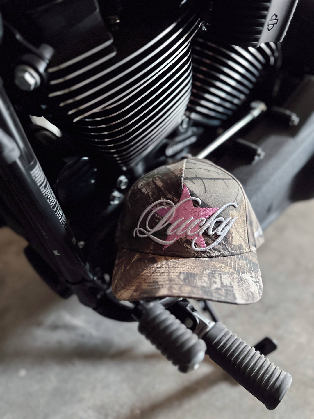 Lucky Girl Camo Star Embroidery Trendy Western Trucker Hat