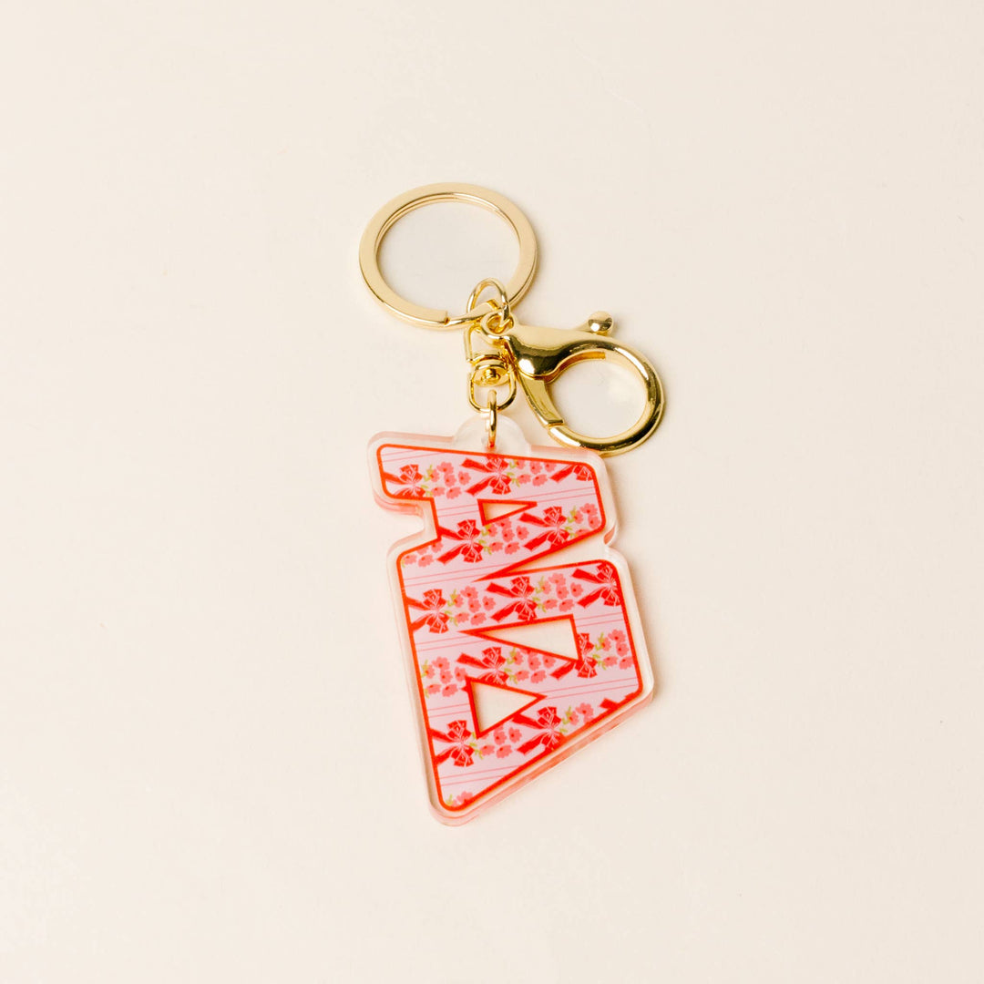 Sorority Oh So Fancy Letter Acrylic Keychain: Alpha Delta Pi