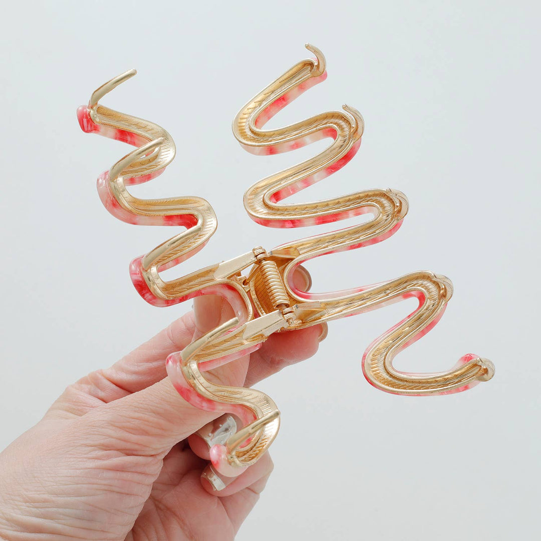 Willow Rosé | Large Squiggle Metal Claw Clip: Assorted