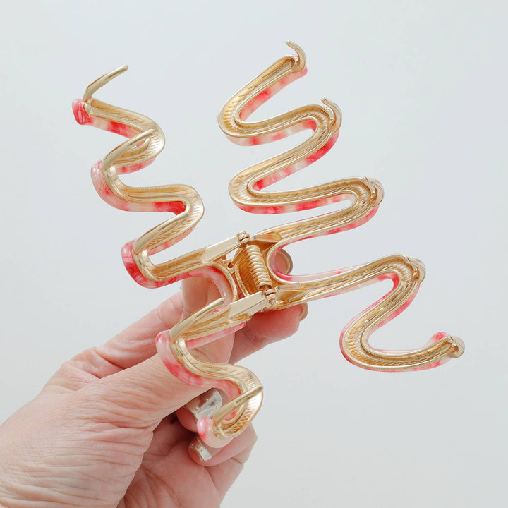 Willow Rosé | Large Squiggle Metal Claw Clip: Assorted