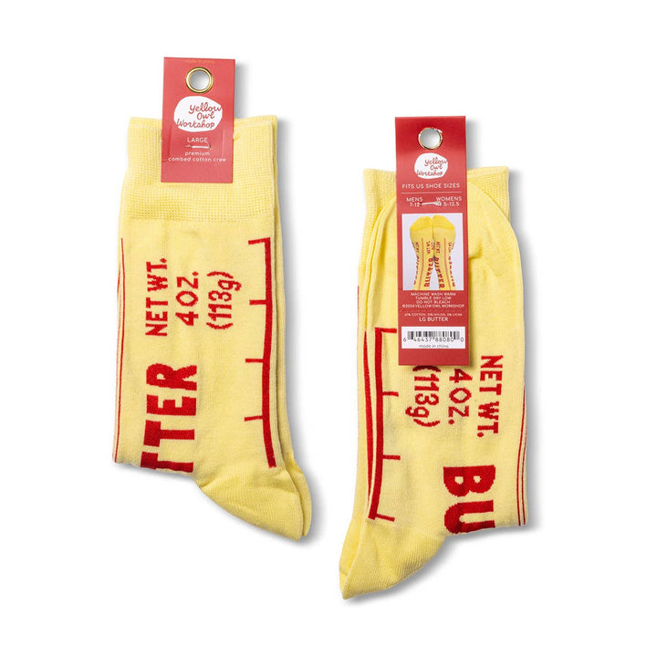 Butter Socks - Butter Foodie Gift Large Crew Socks
