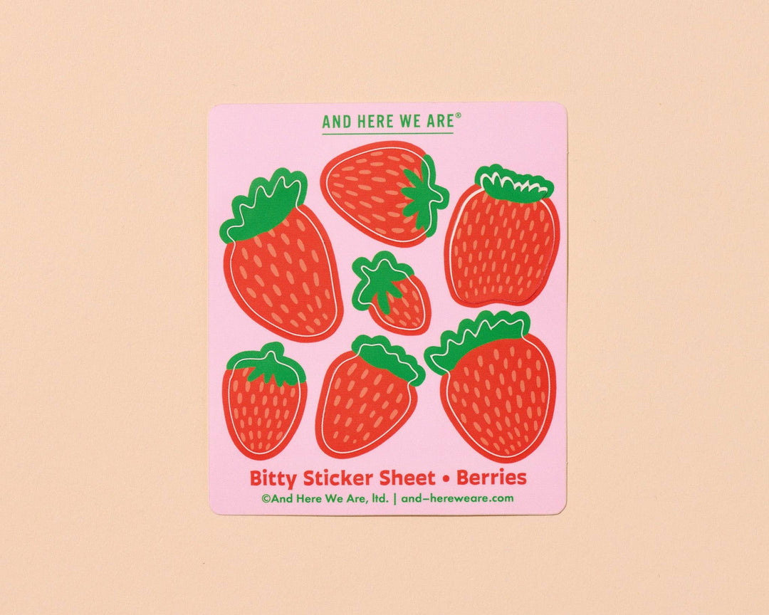 Strawberries Bitty Vinyl Sticker Sheet