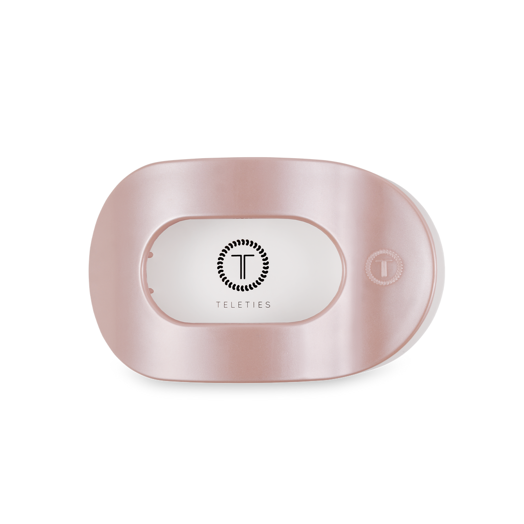 Medium Round Flat Hair Clip-Pearly Pink