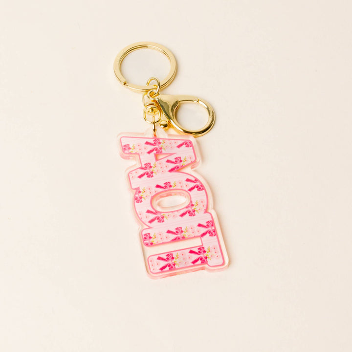 Sorority Oh So Fancy Letter Acrylic Keychain: Pi Beta Phi