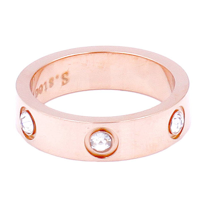 Stone Embellished Band Ring: Silver / 6