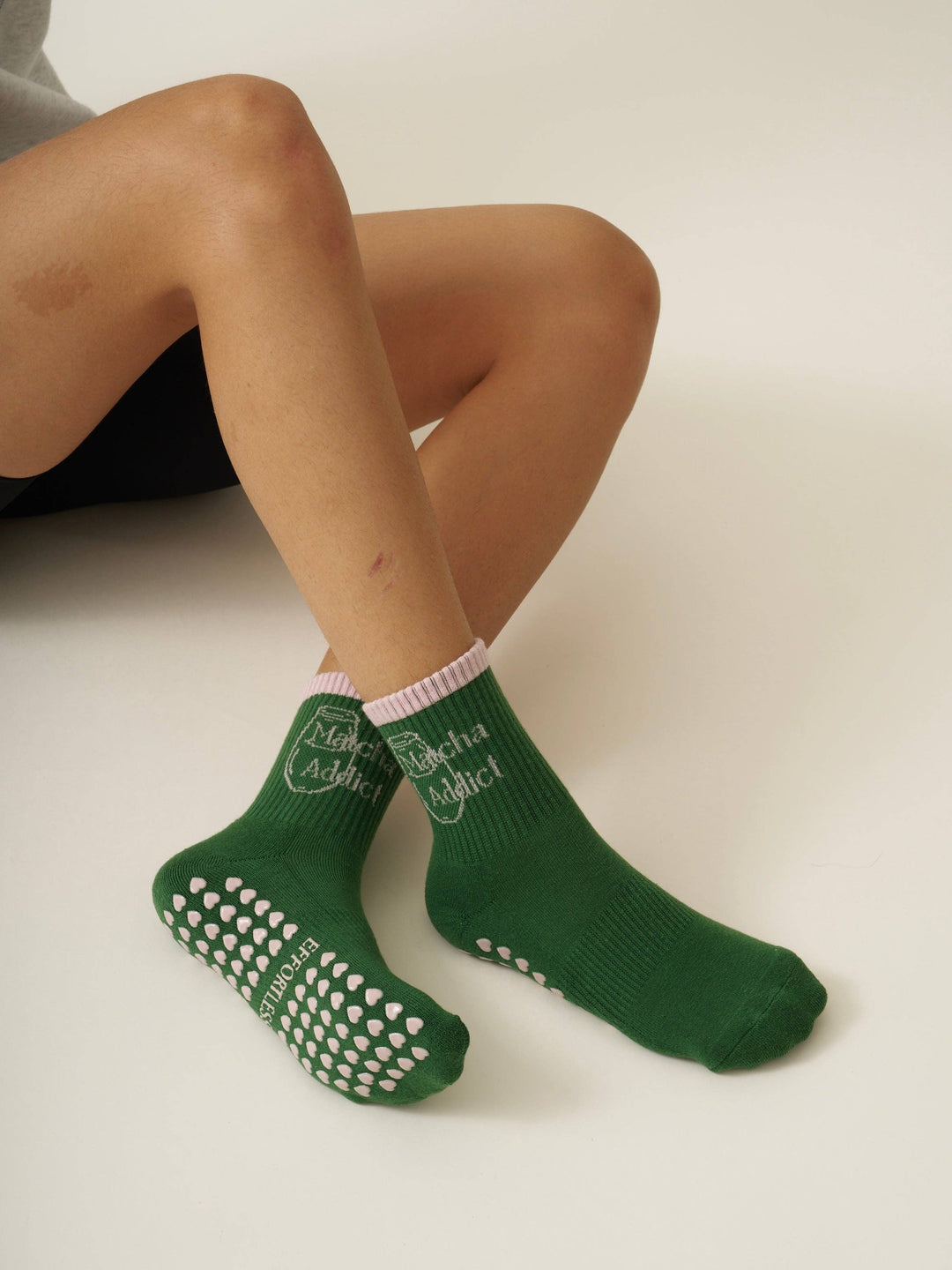 Matcha Addict Grip Sock