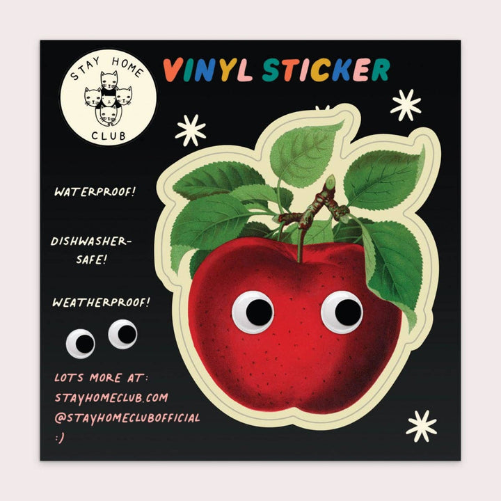 Googly Apple Vinyl Sticker