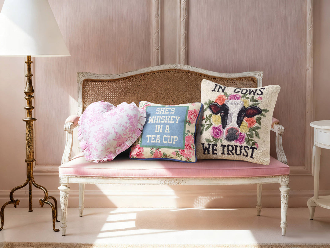 Heart Toile Pillow - Junk Gypsy